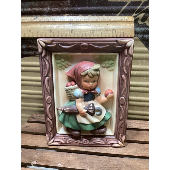 Sanmyro Japan Vntage Porcelain Decorative Planter Apple Girl With Umbrella - Picture 4 of 11